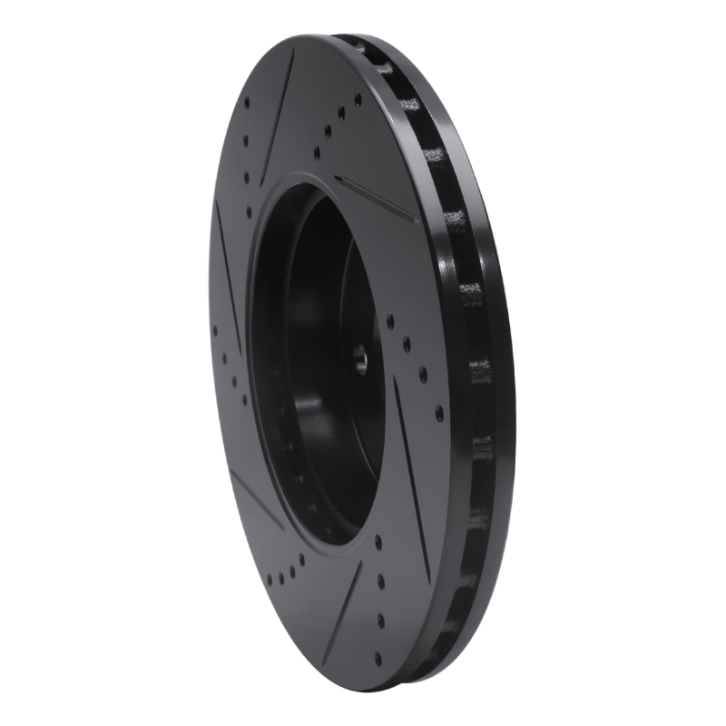 Mercedes-Benz E350 Brake Rotor (1) - Front Right - R1 Concepts - Drilled & Slotted - Black - `03-`09